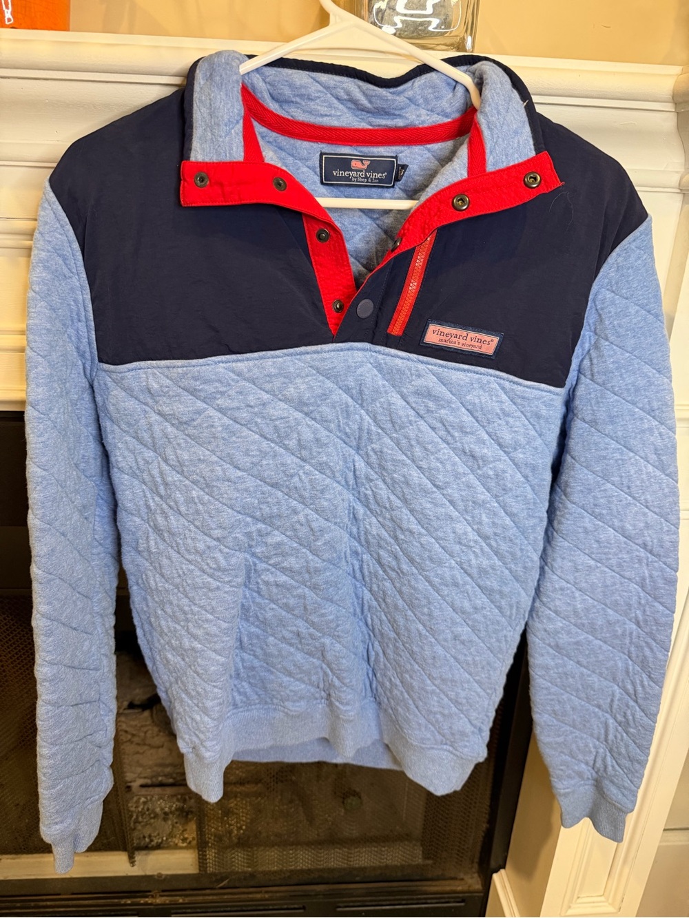 Vineyard Vines Men's Custom Quilted Snap Placket Shep Shirt Blue XS 1K2161